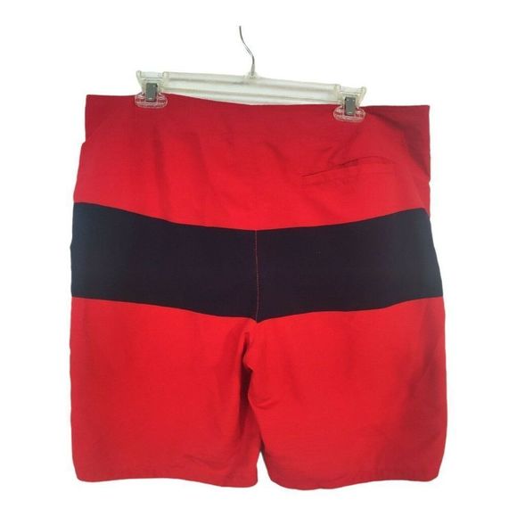 ABERCROMBIE & FITCH Men’s Swim Trunks Board Shorts Red/blue Sz XL Drawstring - Picture 2 of 11